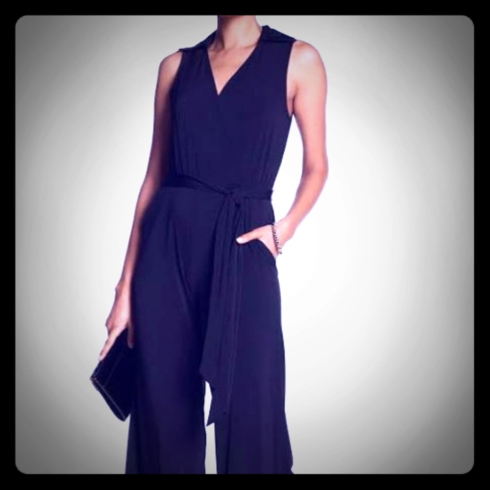 Nina Leonard Black Jumpsuit